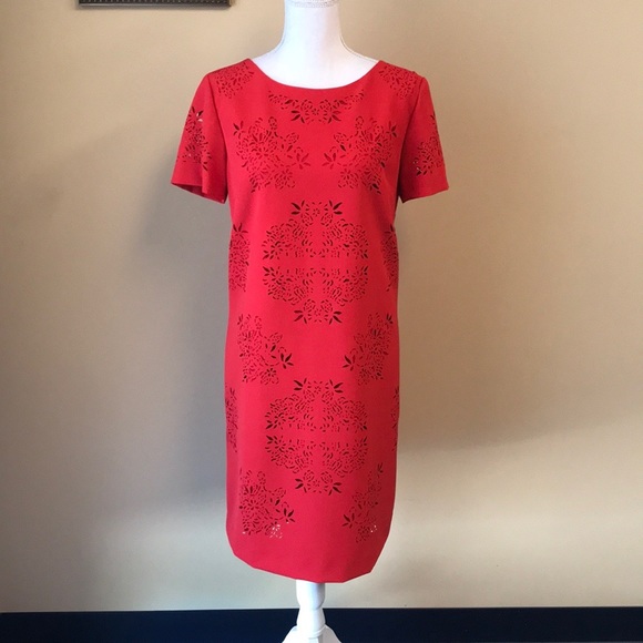 Tahari Dresses & Skirts - Tahari - Laser Cut Crepe Shift Dress